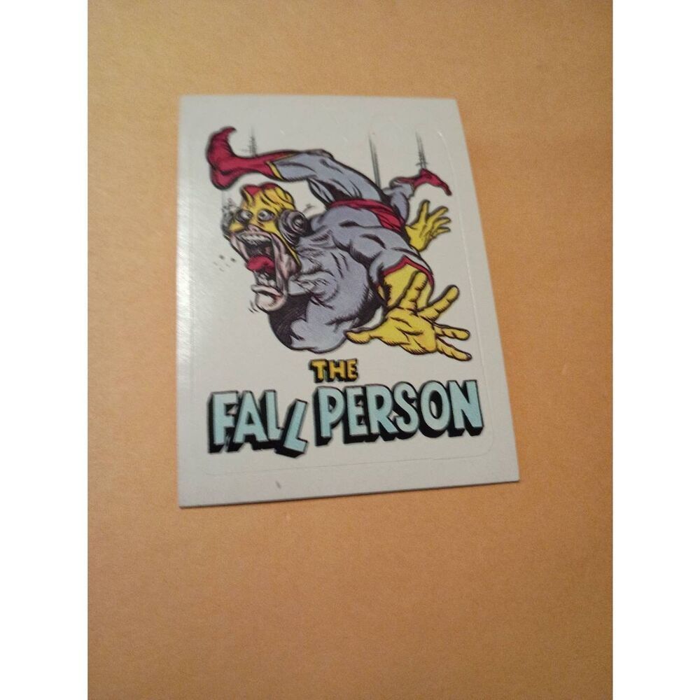 1983 General Mills Zero Hero Trading Card Sticker Vintage #50 Fall Person